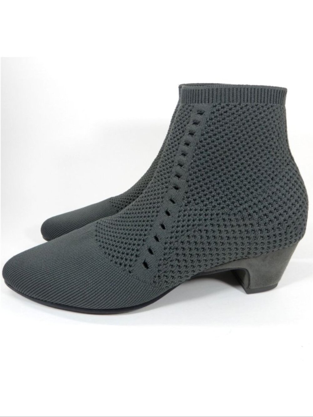 EILEEN FISHER Purl Socks Booties Size 6 Grey Textured Stretch Knit NEW $225